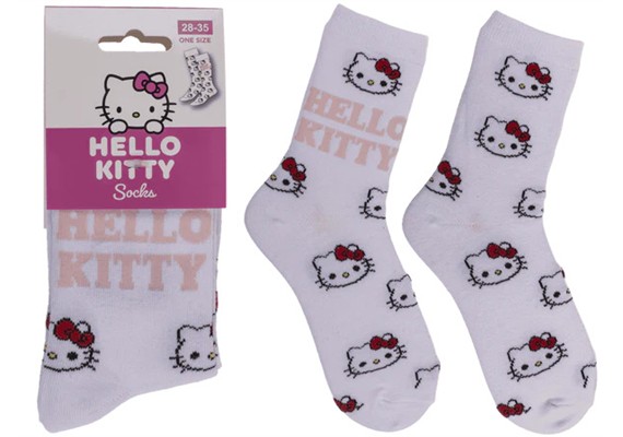 Ootb - Socken Hello Kitty, weiss, Grösse 28 - 35