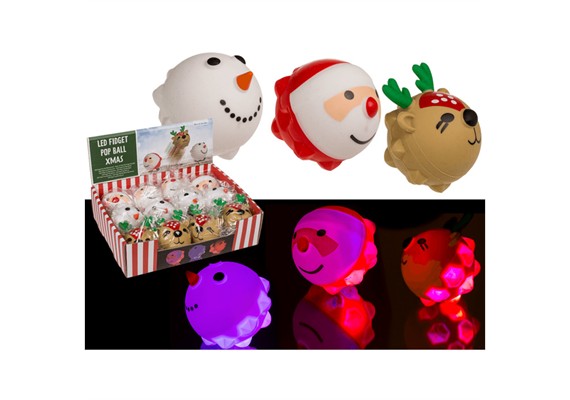 Ootb - Squeeze-Pops, Xmas, mit LED, inkl. 3 x LR41