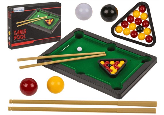 ootb - Tischbillardspiel mit 2 Queues, 16 Kugeln