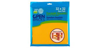 Open Bricks Bauplatte gelb 2 Stück 32 x 32
