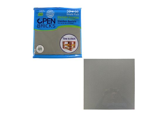 Open Bricks Bauplatte gross Grau 50 x 50