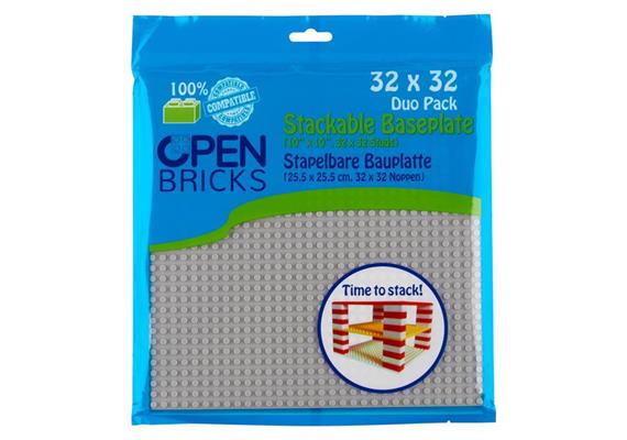 Open Bricks Bauplatte Single Pack hellgrau 32 x 32