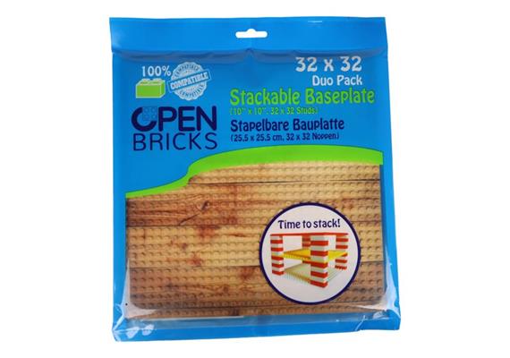 Open Bricks Bauplatten Duo Pack Holz 32 x 32