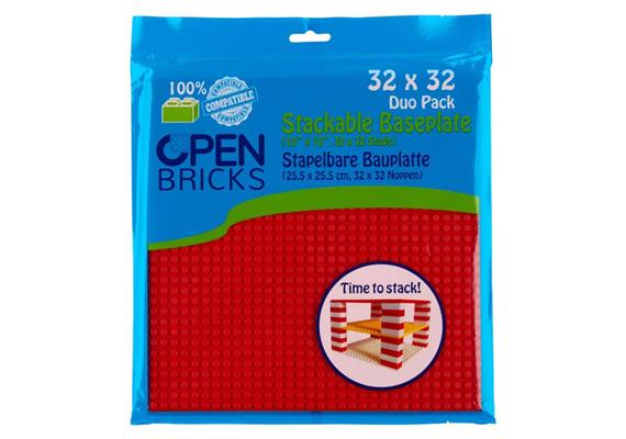 Open Bricks Bauplatten Duo Pack rot 32 x 32