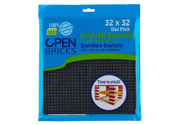 Open Bricks Bauplatten Duo Pack schwarz 32 x 32