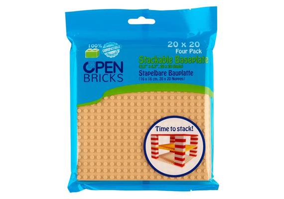 Open Bricks Bauplatten sand/beige 4-er 20 x 20