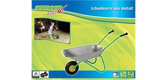 Outdoor active Schubkarre Metall silber/grün