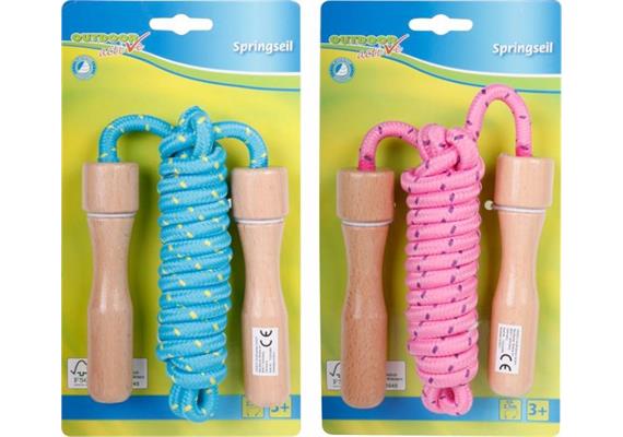 Outdoor active Springseil bunt, Holzgriff, Länge 250 cm