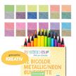 Papierdrachen 12 Bicolor Buntstifte Metallik und Neon | Bild 4