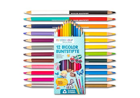 Papierdrachen 12 Bicolor Buntstifte