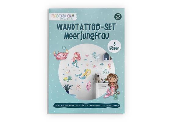 Papierdrachen - Wandtattoos - Meerjungfrau - Set 1