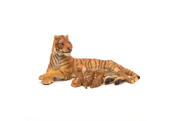 Papo 50156 Spielfigur Liegende Tigerin mit Babies