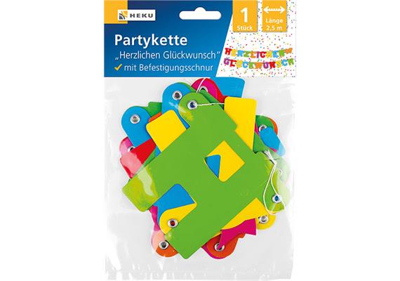 Partykette bunt 2.5 Meter Herzlichen Glückwunsch