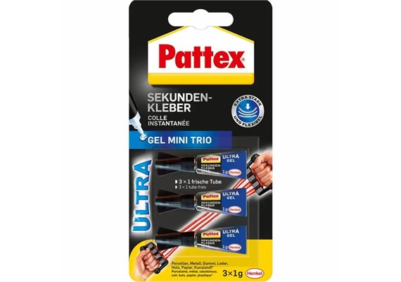 Pattex Sekundenkleber Ultra Gel Mini Trio 3 x 1 g