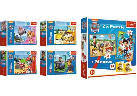 Paw Patrol Memo und 2 in 1 Puzzle und Minipuzzle