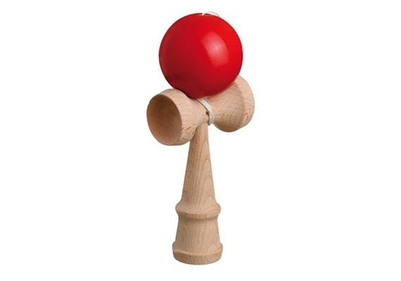 Philos Kendama natur mit roter Kugel