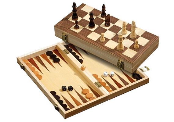 Philos Schach, Backgammon, Dame Set, 40mm