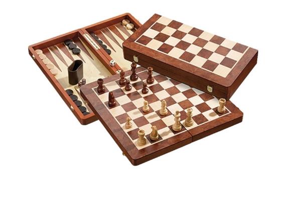 Philos Schach-Backgammon-Dame-Set, Feldgrösse 50 mm