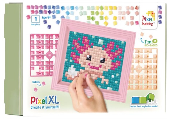 Pixel 12100 Geschenkverpackung mit 13 Pixel XL Vierecke - Axolotl