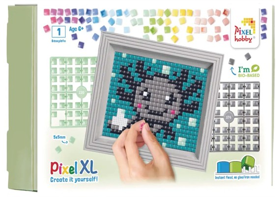 Pixel 12101 Geschenkverpackung mit 13 Pixel XL Vierecke - Axolotl grau