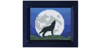 Pixel Geschenkbox mit 20 Pixel Vierecke - Wolf in der Nacht