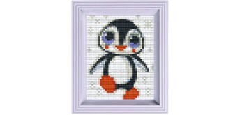 Pixel Geschenkbox mit 23 Pixel Vierecke - Pinguin