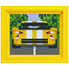Pixel Geschenkbox mit 25 Pixel Vierecke - Gelb-Rennwagen