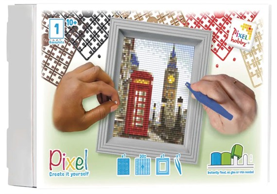 Pixel Geschenkbox mit 30 Pixel Vierecke - London