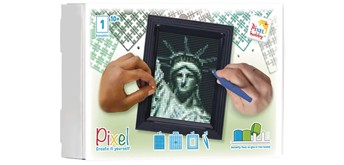 Pixel Geschenkbox mit 30 Pixel Vierecke - Statue of Liberty