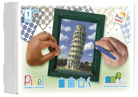 Pixel Geschenkbox mit 30 Pixel Vierecke - Tower of Pisa