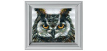 Pixel Geschenkbox mit 36 Pixel Vierecke - Eule