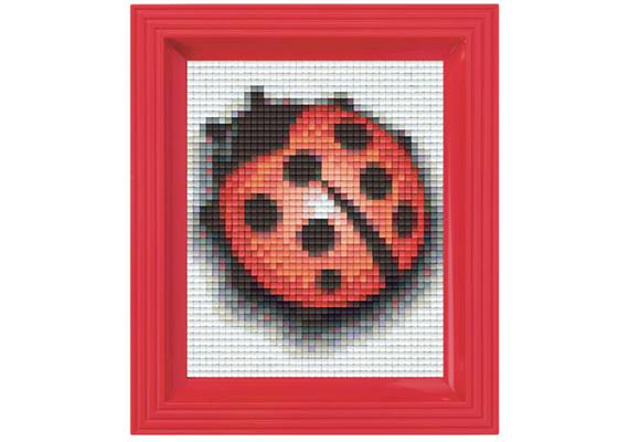 Pixel Geschenkbox mit 36 Pixel Vierecke - Marienkäfer