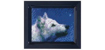 Pixel Geschenkbox mit 37 Pixel Vierecke - Wolf