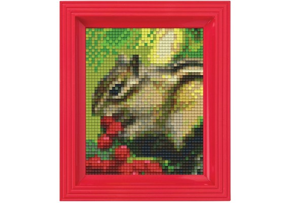 Pixel Geschenkbox mit 44 Pixel Vierecke - Eichhörnchen