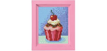 Pixel Geschenkverpackung - Cupcake mit Rahmen