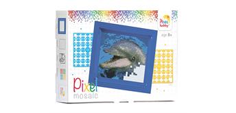 Pixel Geschenkverpackung - Delfin mit Rahmen
