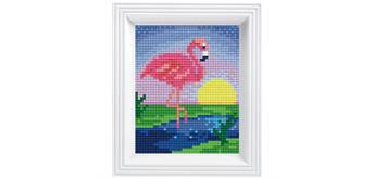 Pixel Geschenkverpackung - Flamingo mit Rahmen