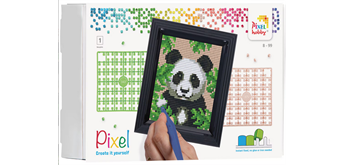 Pixel Geschenkverpackung - Panda mit Rahmen