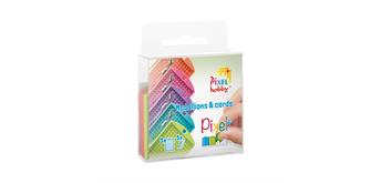 Pixel Set mit 5 Medaillon und Farbkordeln bunte Farben