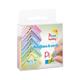 Pixel Set mit 5 Medaillon und Farbkordeln pastellfarben transparent