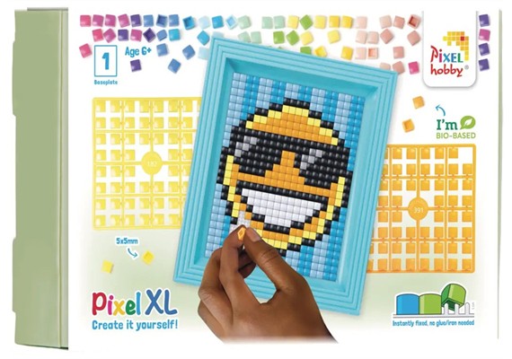 Pixel XL 12111 Geschenkverpackung mit 13 Pixel XL Vierecke - Smiley