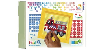Pixel XL 12112 Geschenkverpackung mit 13 Pixel XL Vierecke - Feuerwehrauto