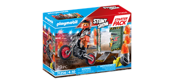 PLAYMOBIL® 71256 Starter Pack Stuntshow Motorrad mit Feuerwand