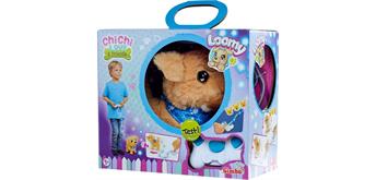 Plüsch Chi Chi Love Loomy Golden Retriever beige/blau/weiss 20 cm