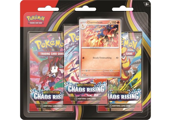 Pokemon ENGLISCH ME04 "Chaos Rising" Three Pack Blister
