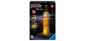 Puzzle 3D Big Ben bei Nacht, 216 Teile, Kunststoff,