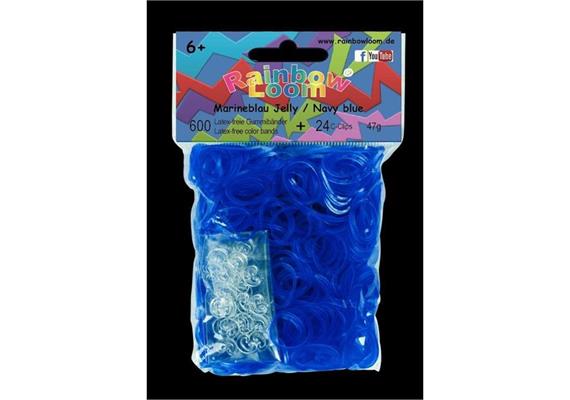 Rainbow Loom® Gummibänder marineblau jelly