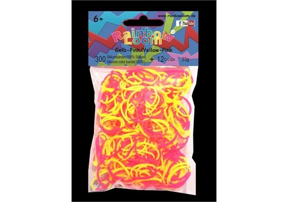 Rainbow Loom® Silikonbänder gelb-pink