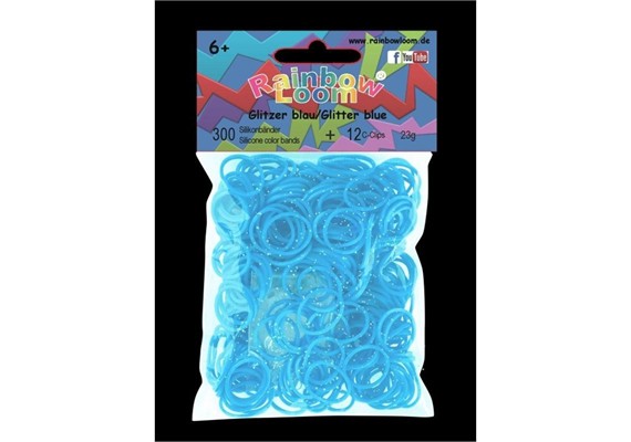 Rainbow Loom® Silikonbänder glitzer blau