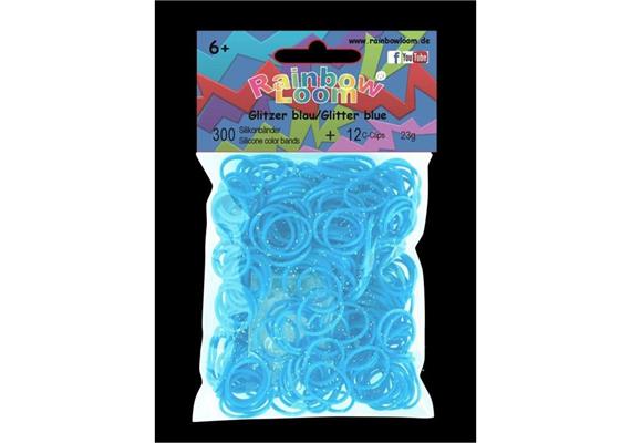 Rainbow Loom® Silikonbänder glitzer blau